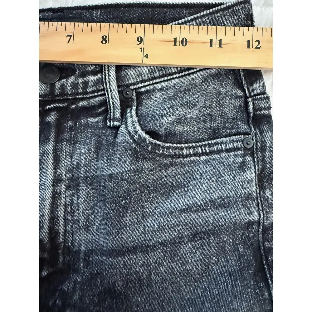 Mother Jeans Womens 24 Black High Waisted Rascal Ankle Snippet Train Stops Denim